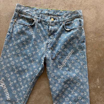33x32 Louis Vuitton x Supreme Jacquard Denim