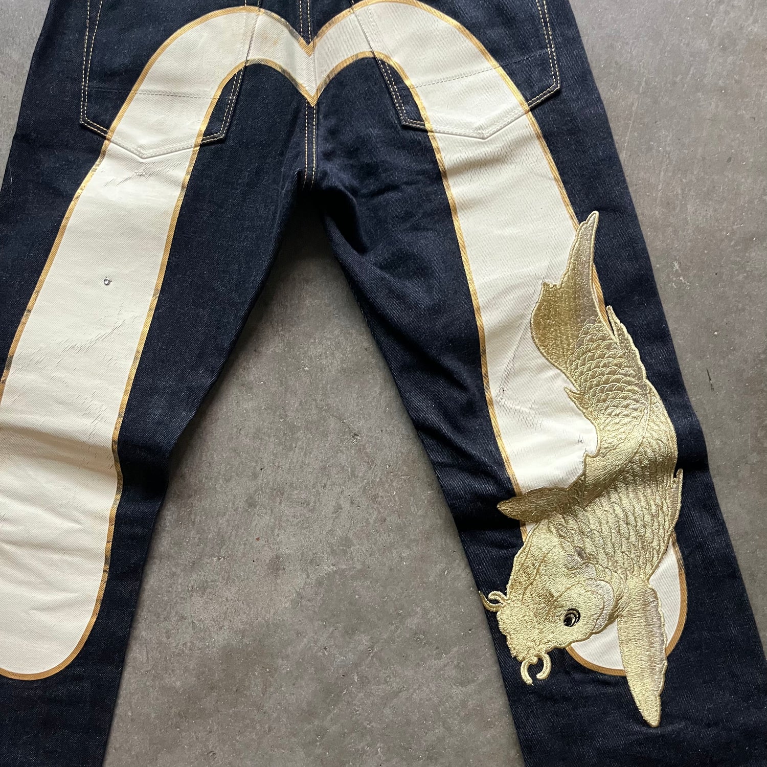 29x31 Gold Koi Fish Evisu Jeans