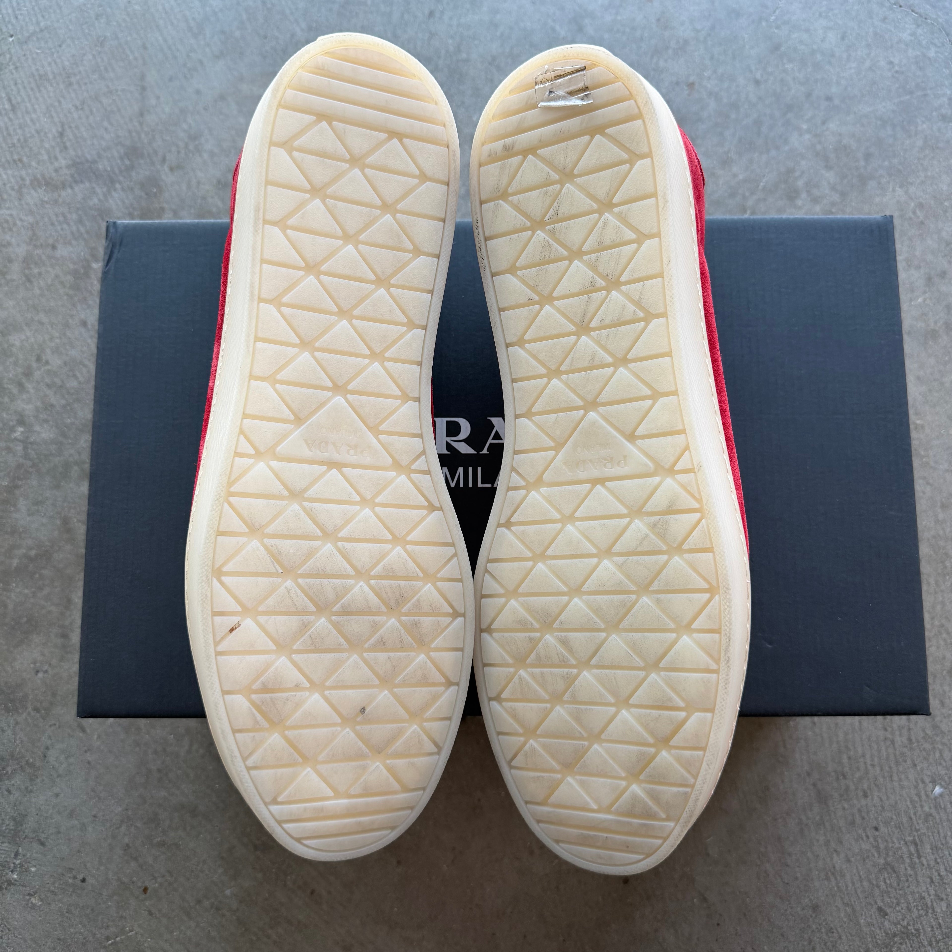 11 Prada Lane Sneaker Red Suede