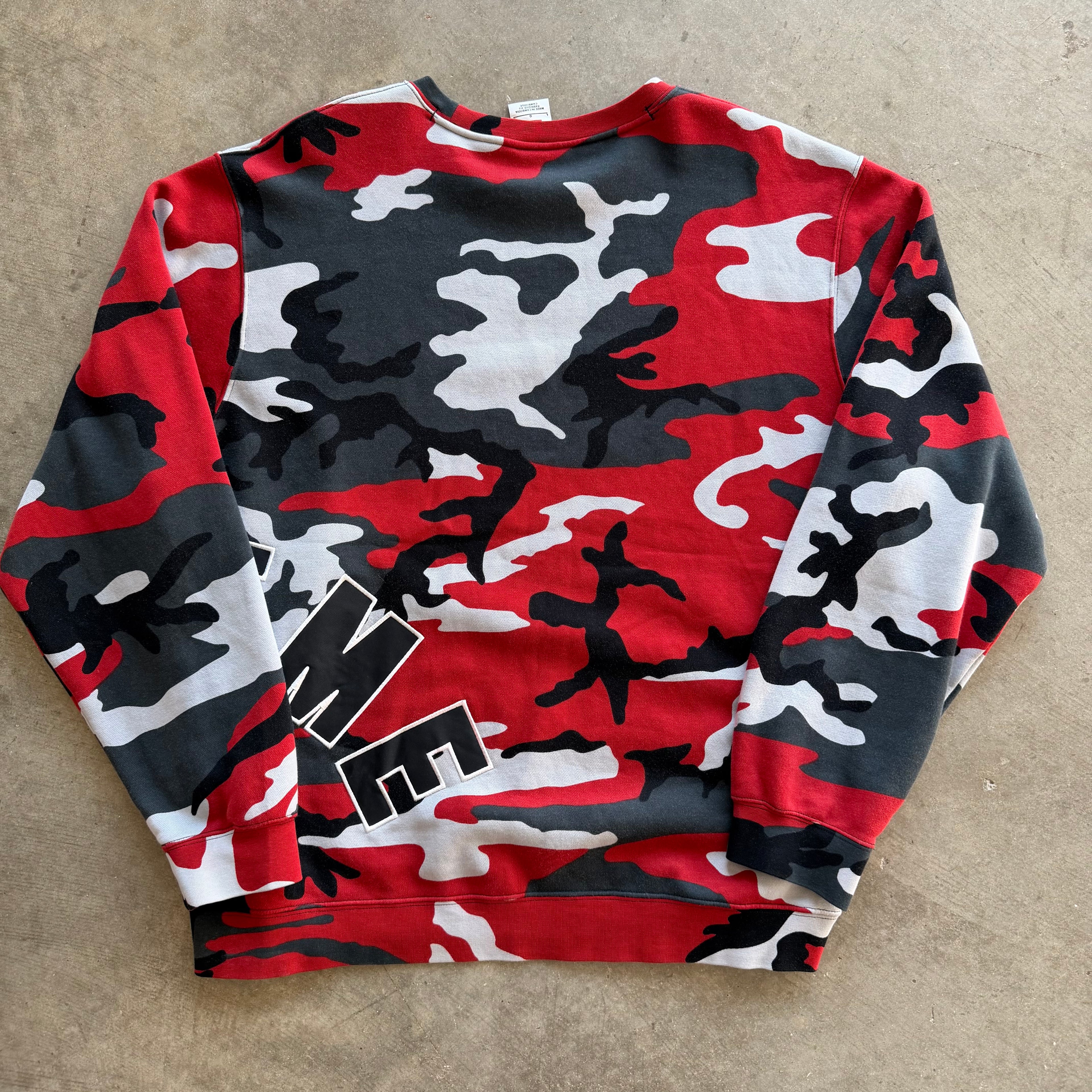 L Supreme x Nike Red Camo Crewneck