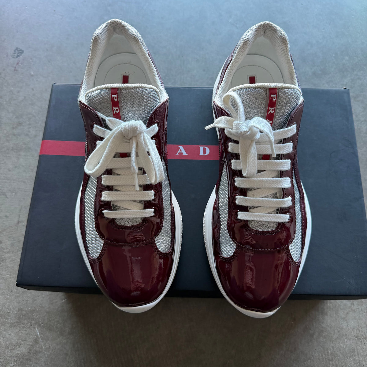 Used 9.5 Prada America Cups Maroon