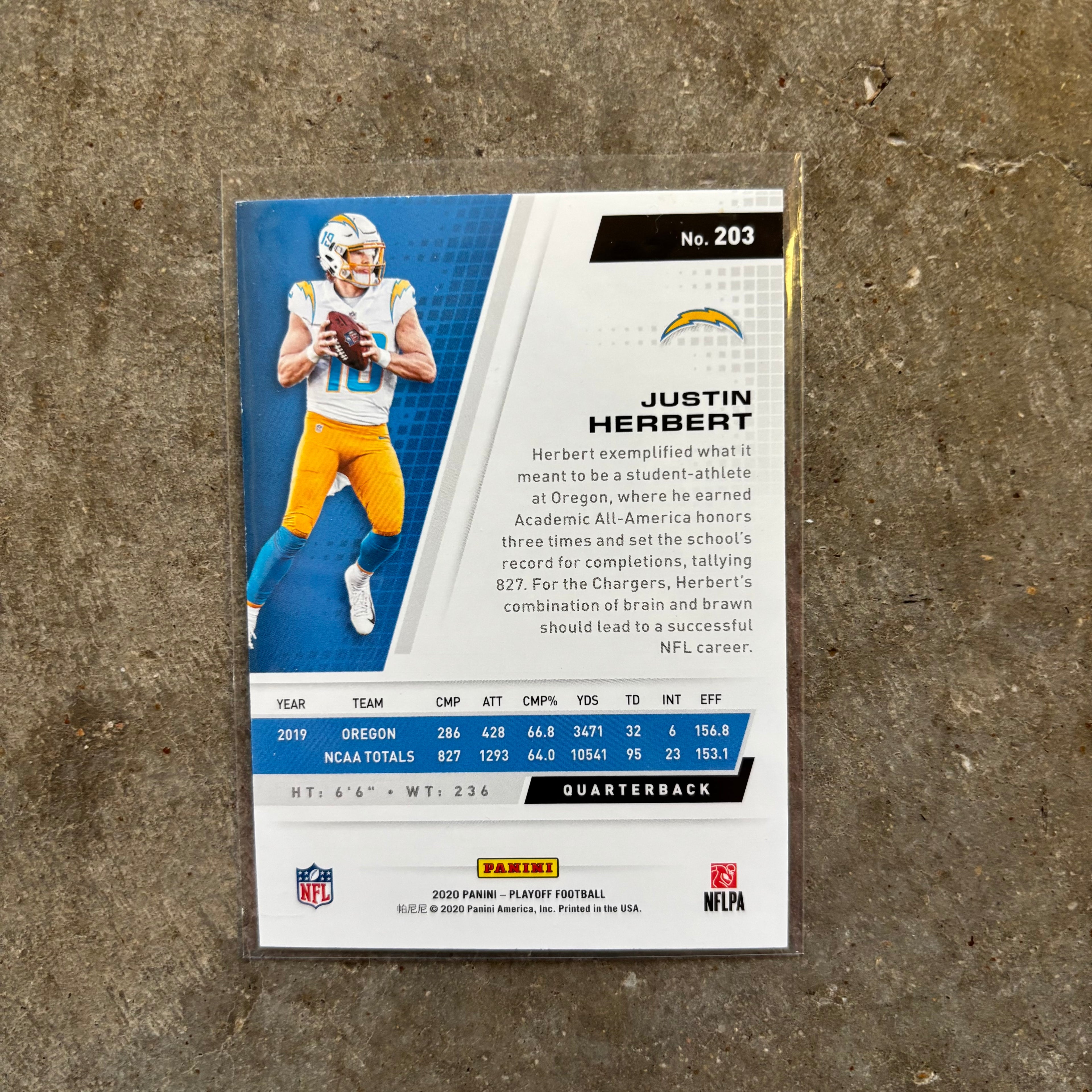 Justin Herbert 2020 Panini Playoff Rookies /99