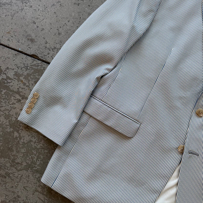 42R Lauren Ralph Lauren Blue/White Pinstripe Suit Jacket