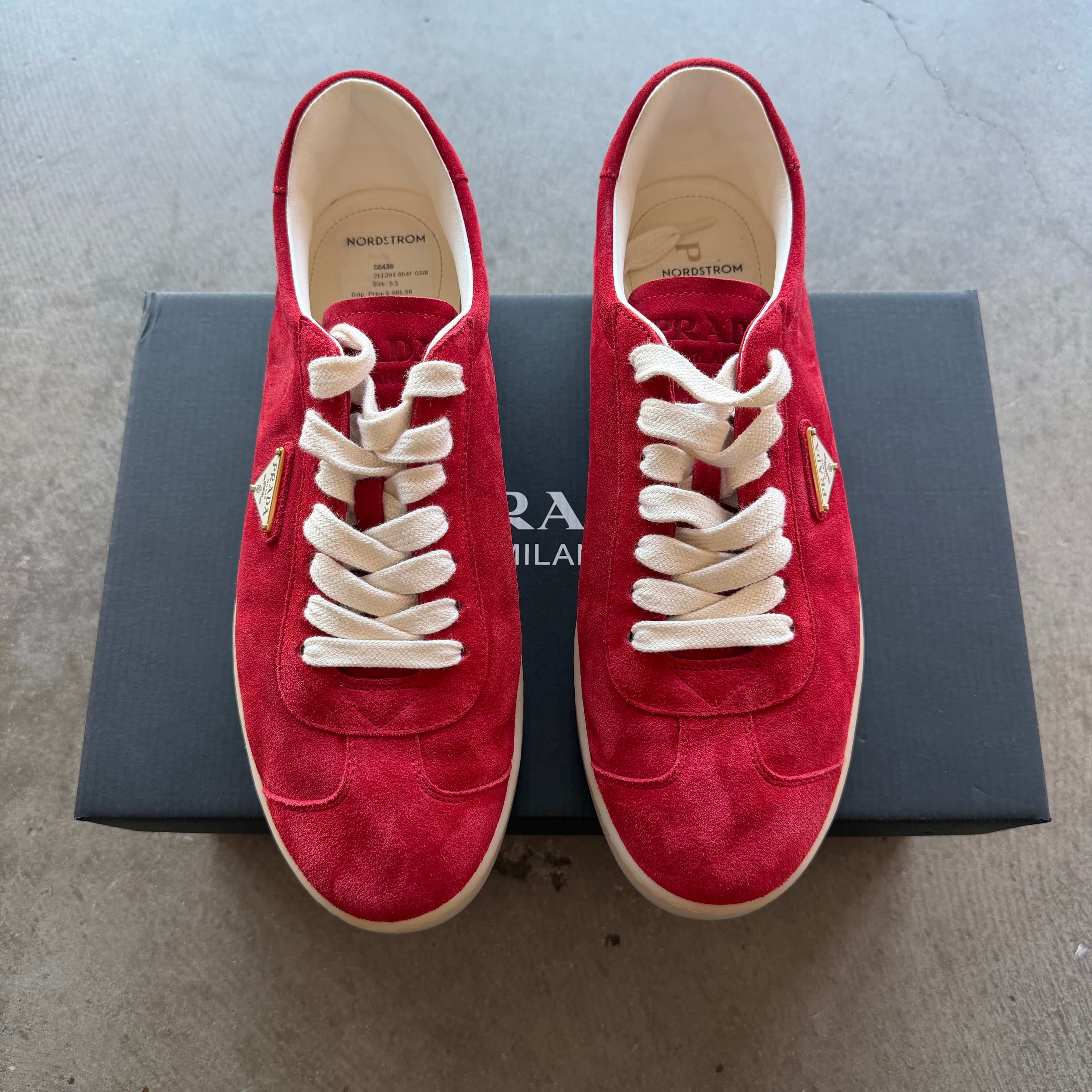 11 Prada Lane Sneaker Red Suede