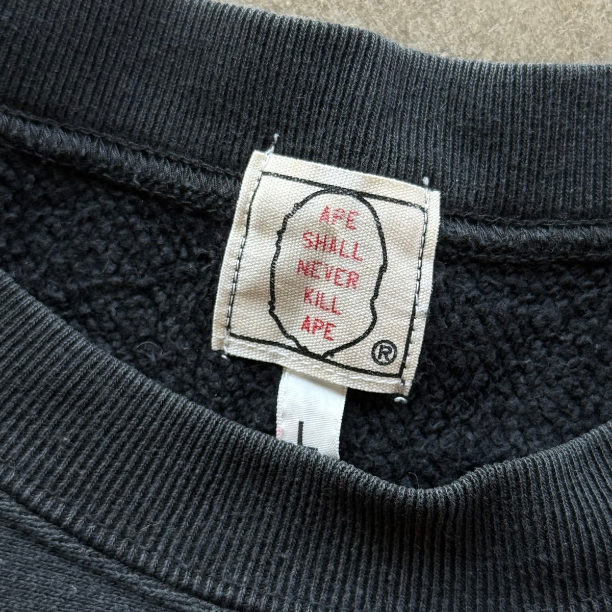 L 00s Bape Ape Crewneck Black