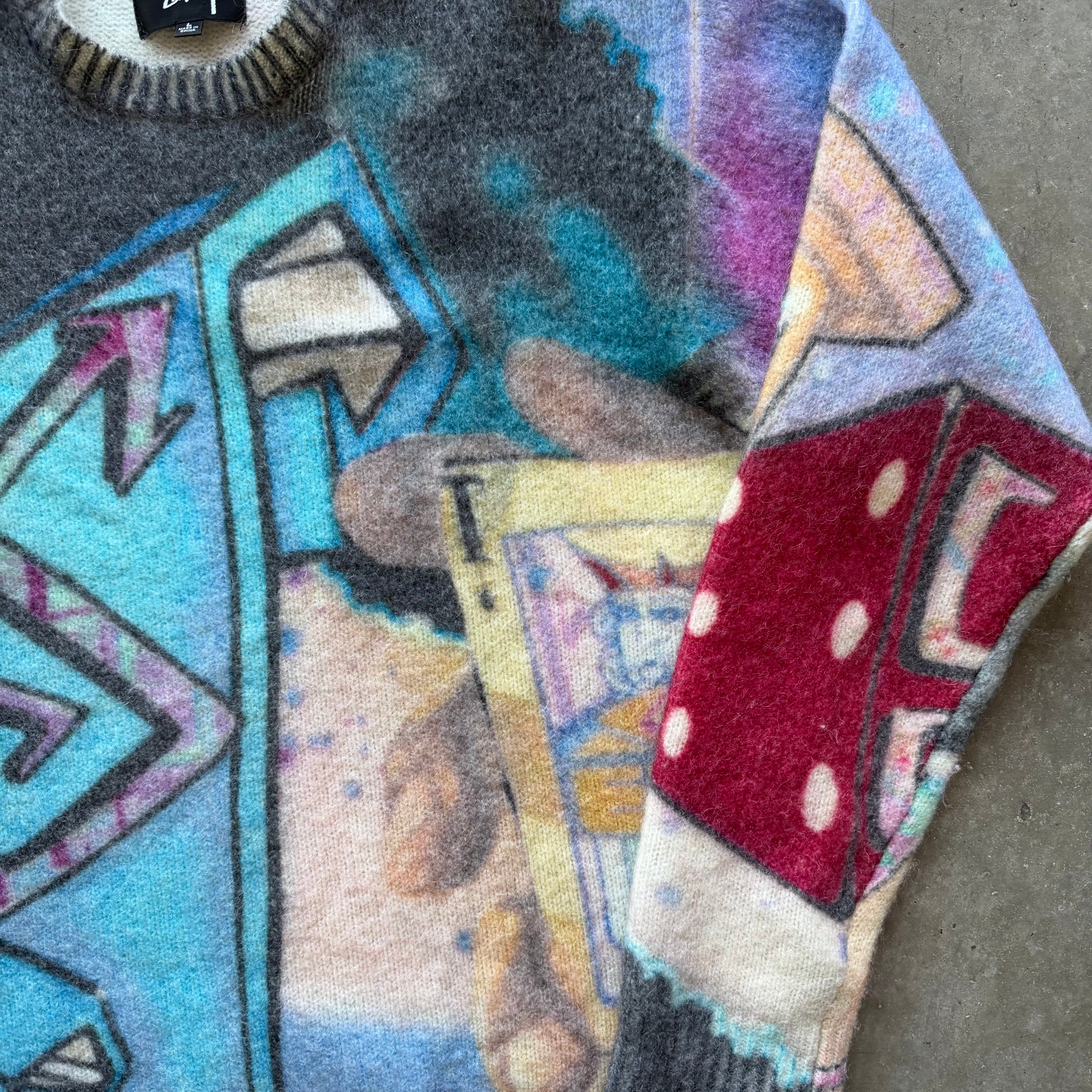 L Stussy Graffiti Sweater