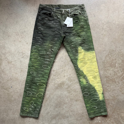 37x34 Givenchy Slim Fit Tapered Distressed Tie Dye Jeans
