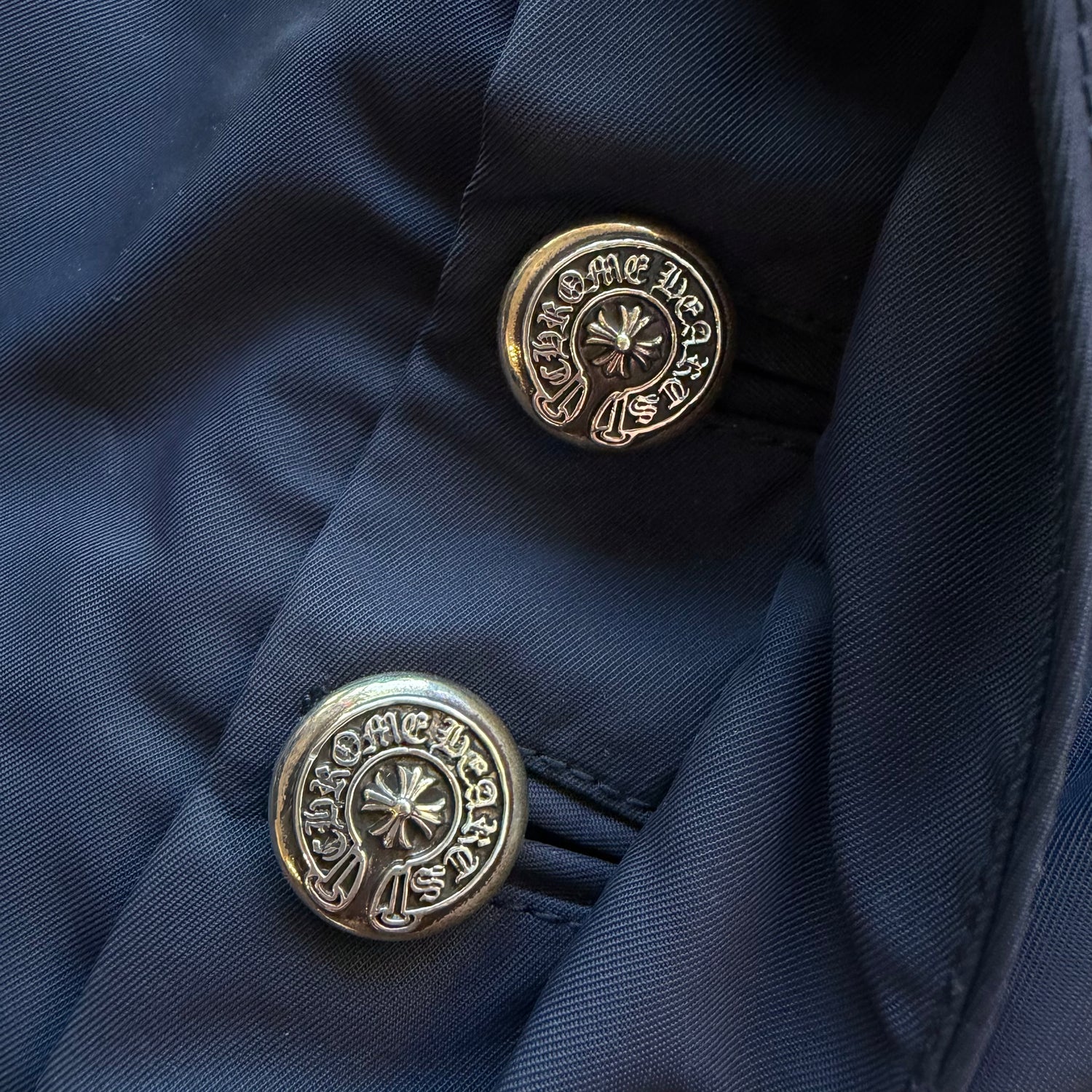 36x29 Chrome Hearts Leather Nylon Double Knees Navy