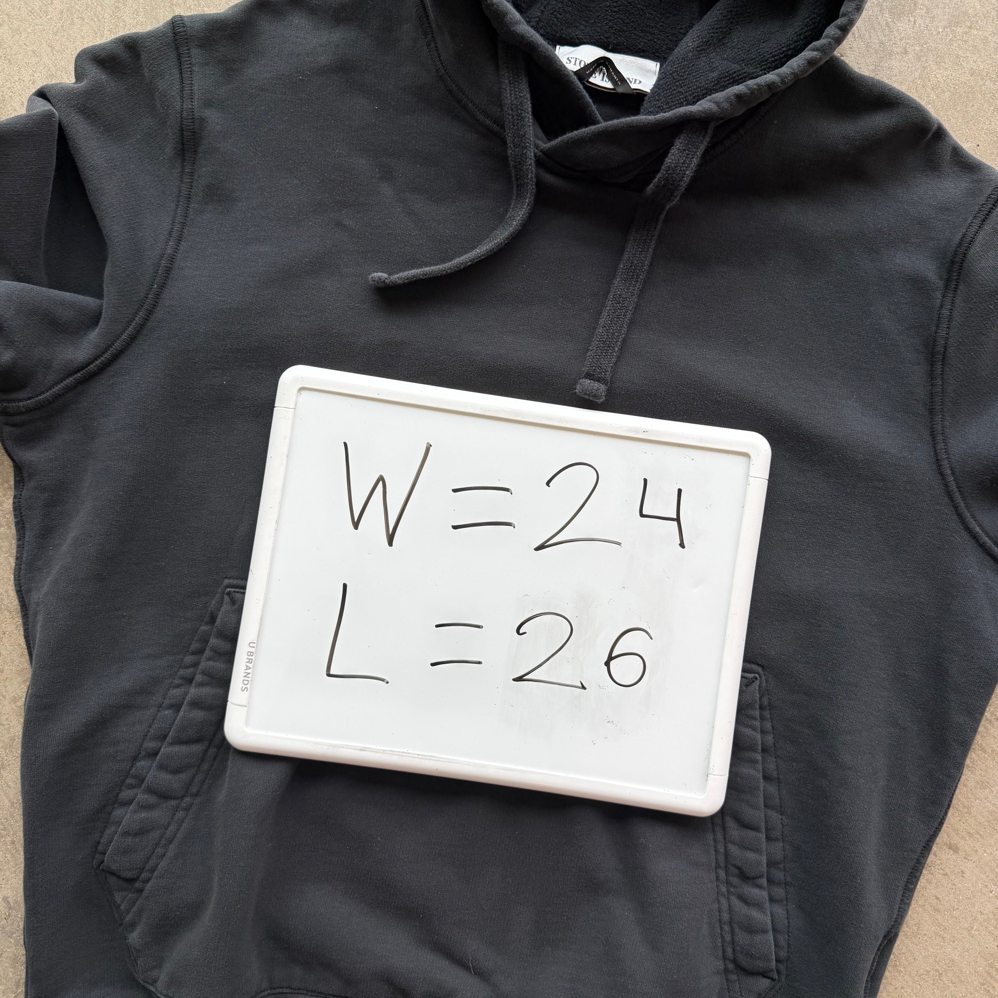L Stone Island Black Patch Hoodie