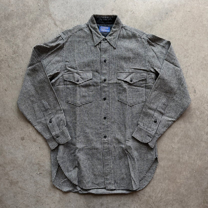 L 80s Houndstooth Pendleton Button Up