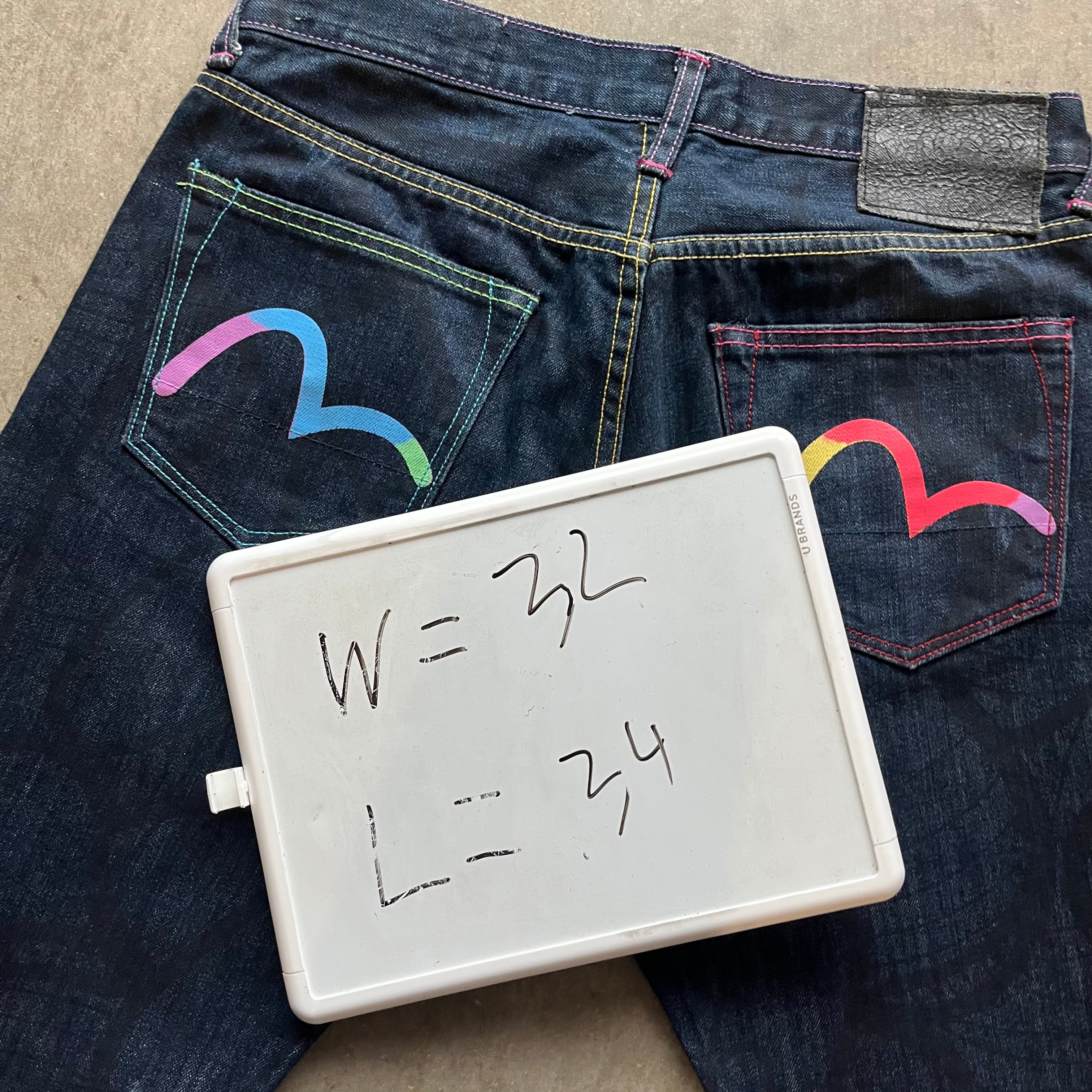 32x34 Rainbow Monogram Evisu Jeans
