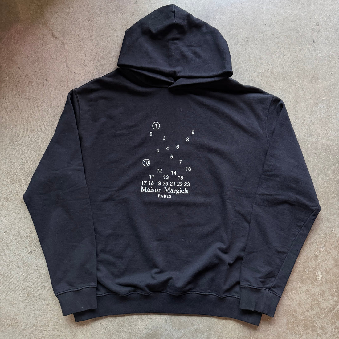 XL Maison Margiela Numbers Logo Hoodie
