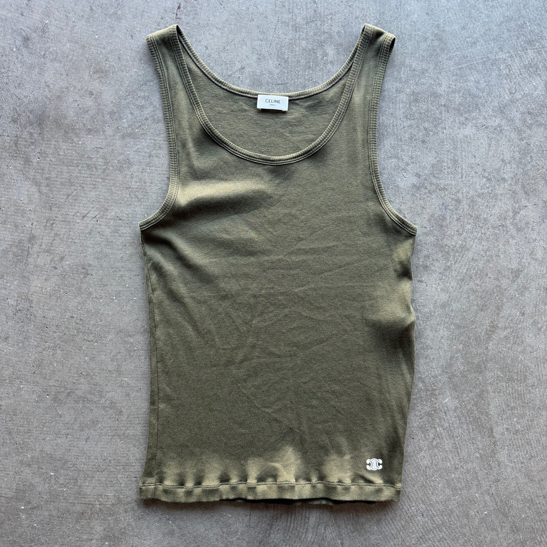 M Celine Olive Tank Top