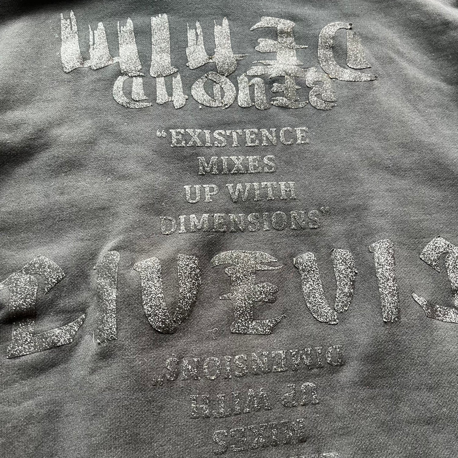 L Black Sparkle Evisu Hoodie
