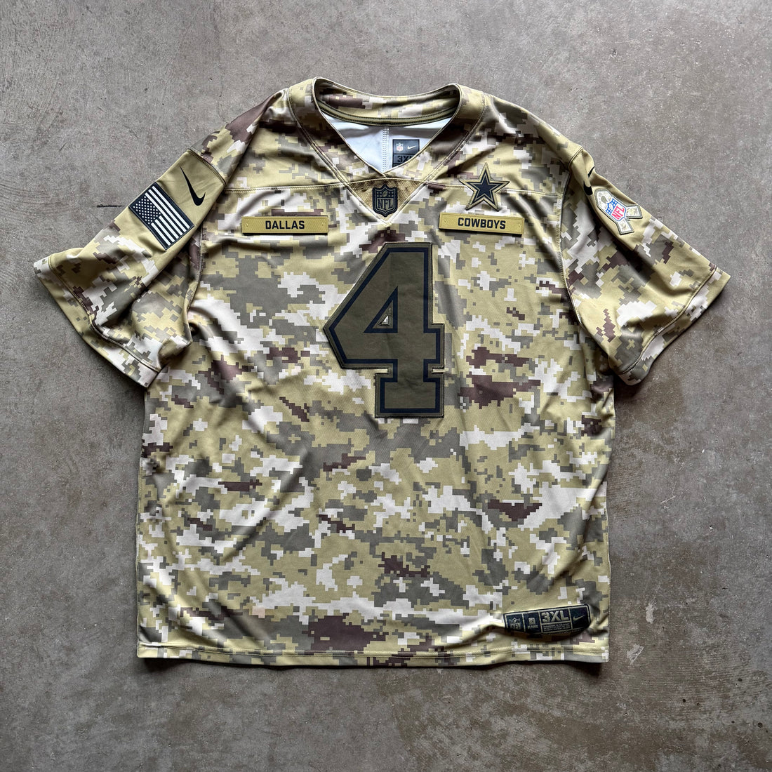 XXXL Salute to Service Cowboys Dak Jersey
