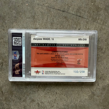 Dwayne Wade 2003 Flair Final Edition Hot Numbers Patch /250 PSA 8