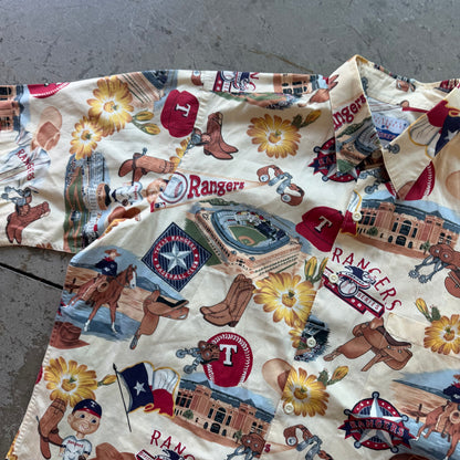 L 90s Texas Rangers Hawaiian Shirt