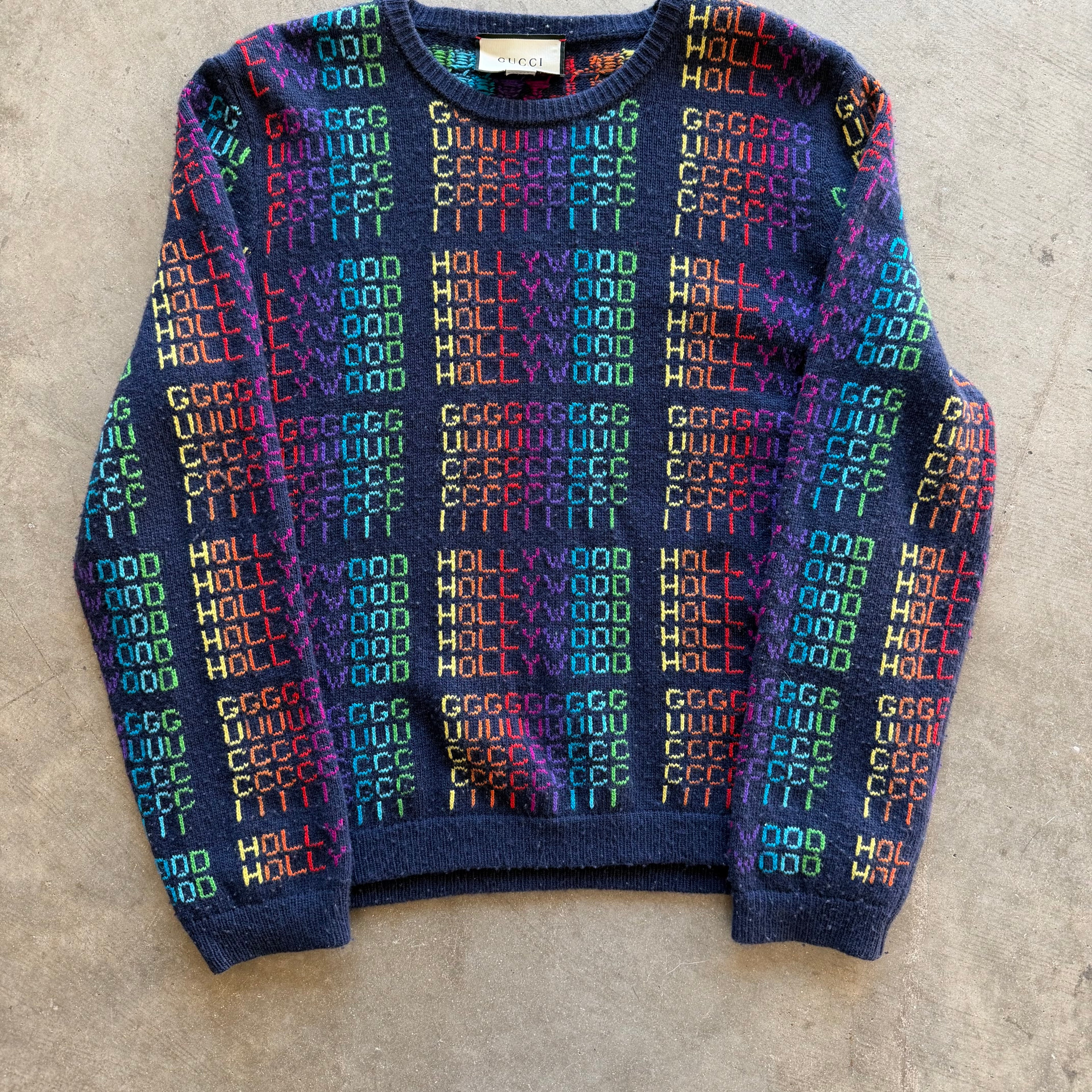 XXL Gucci Hollywood Rainbow Sweater Navy