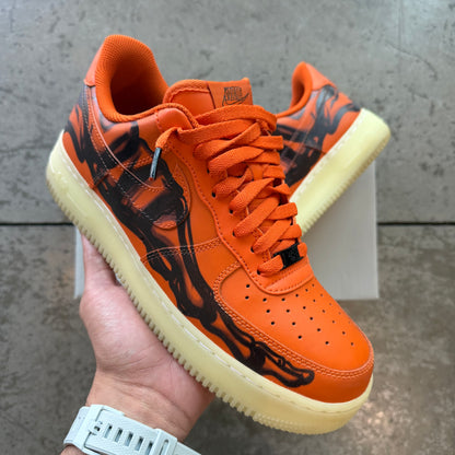 9 Used Nike Air Force 1 Skeleton Orange