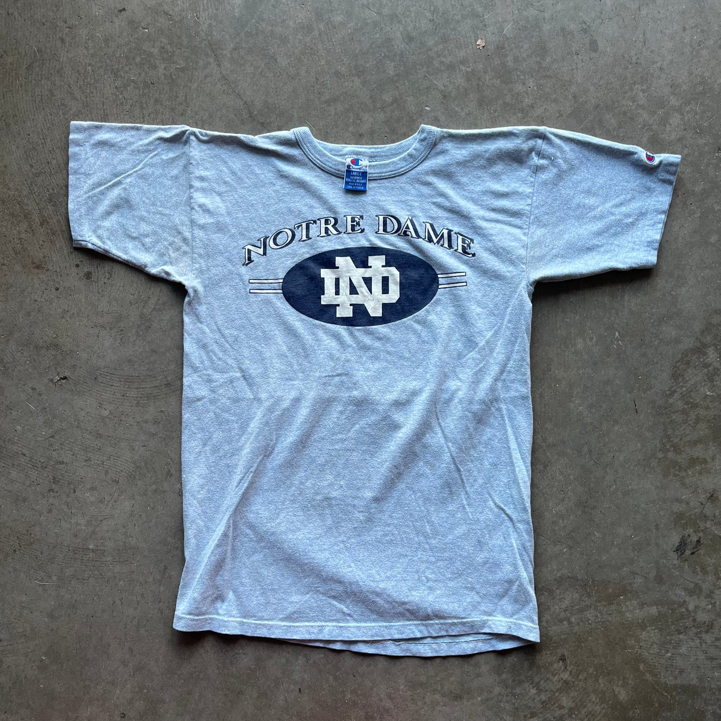 L 90s Blue Notre Dame Tee