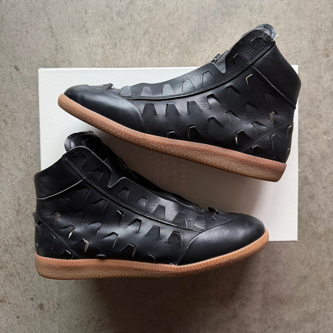 8 Used Margiela Circuit  Zip Up Pierced Leather