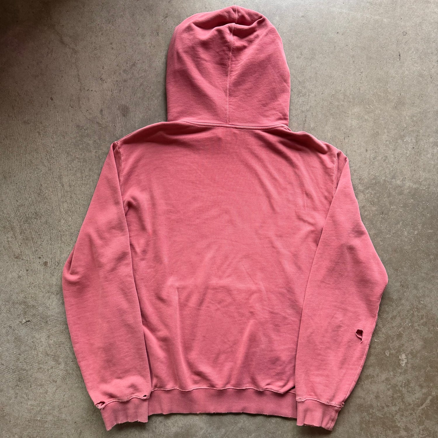 XL Red Saint Laurent Distressed Hoodie