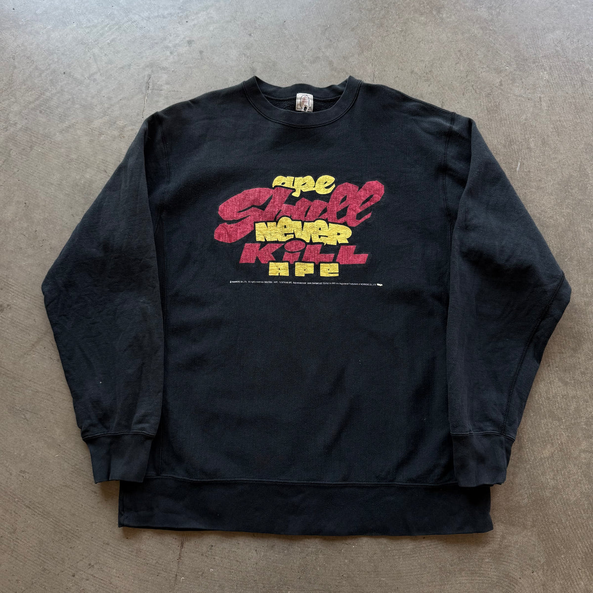 L 00s Bape Ape Crewneck Black