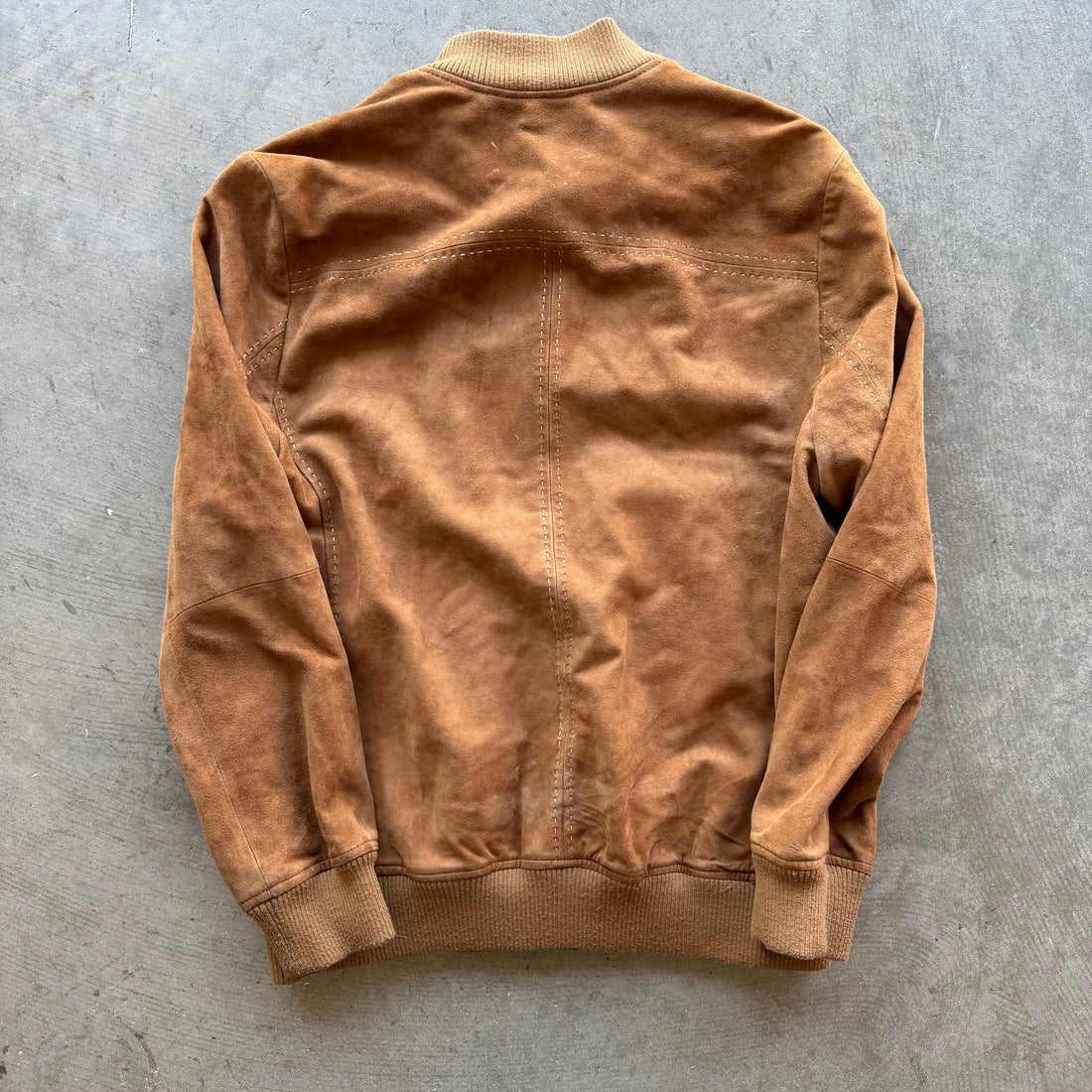 L 90s Balmain Suede Bomber Jacket