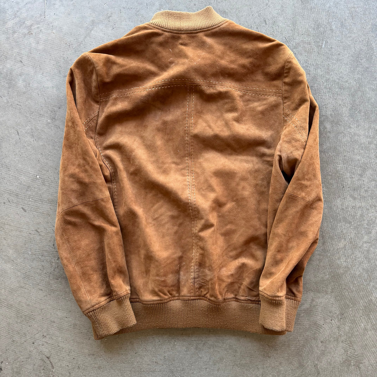 L 90s Balmain Suede Bomber Jacket