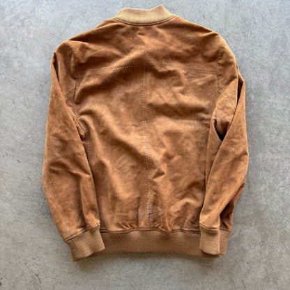 L 90s Balmain Suede Bomber Jacket