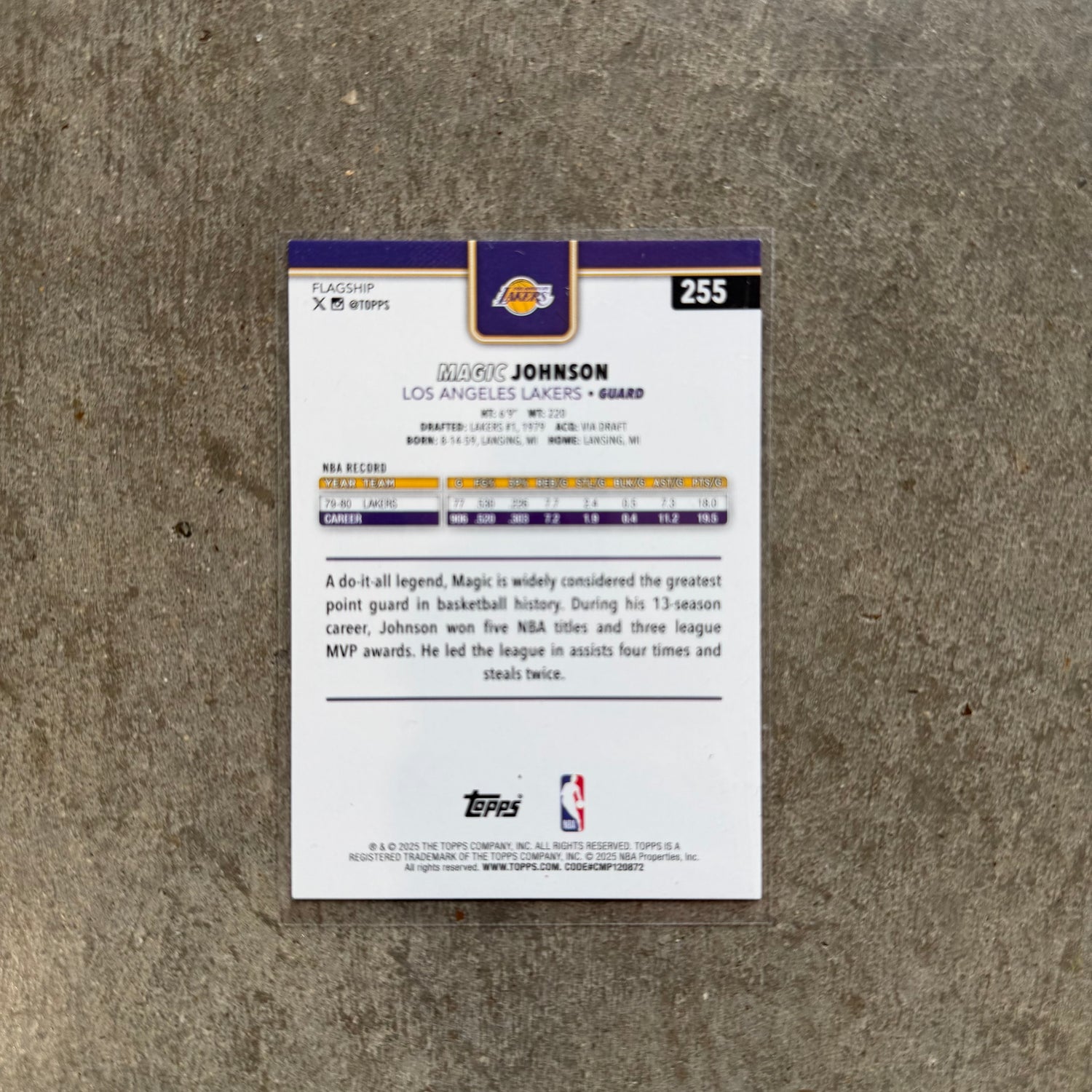 Magic Johnson Topps Basketball 2025 Red Glitter /5