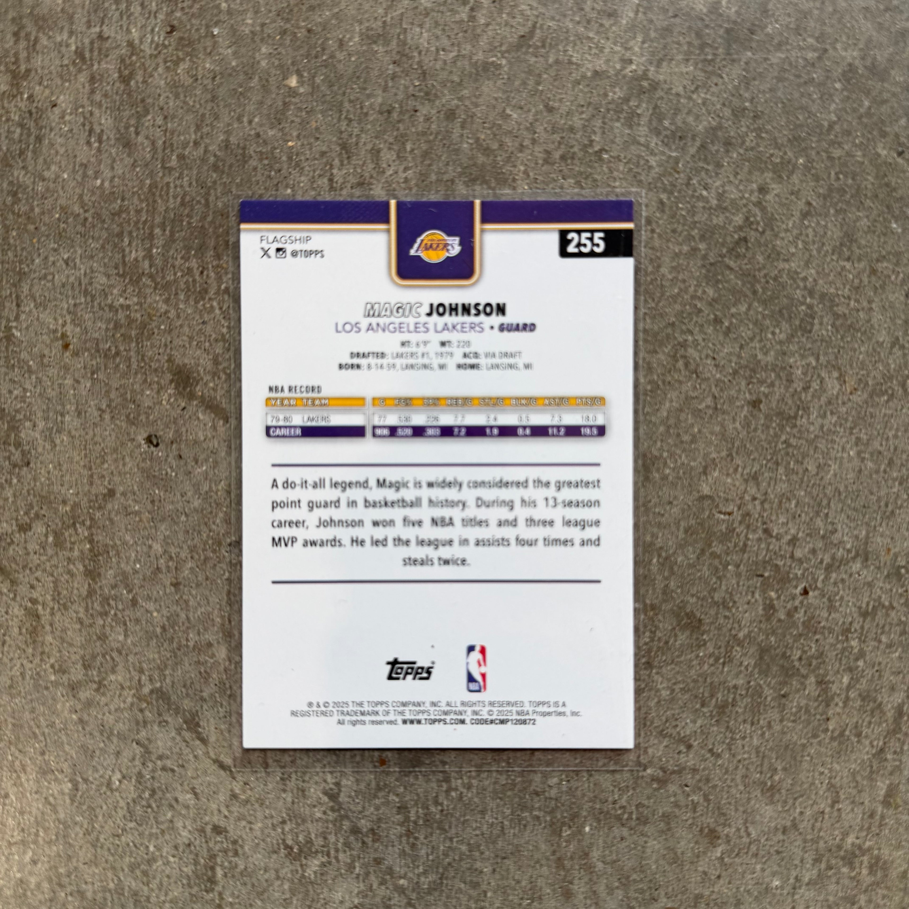 Magic Johnson Topps Basketball 2025 Red Glitter /5