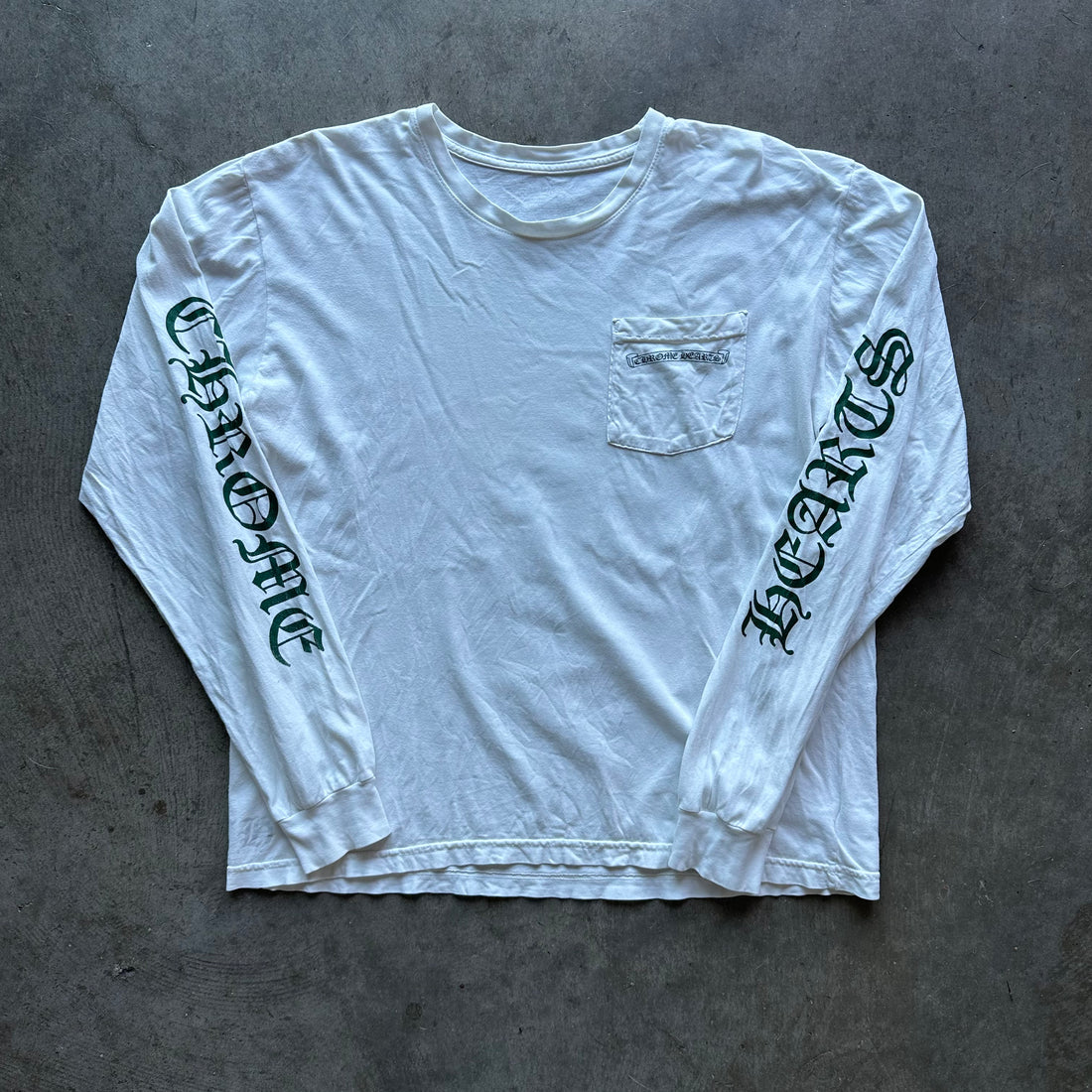 L Green/White Chrome Hearts Crosses Tee