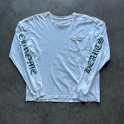 L Green/White Chrome Hearts Crosses Tee