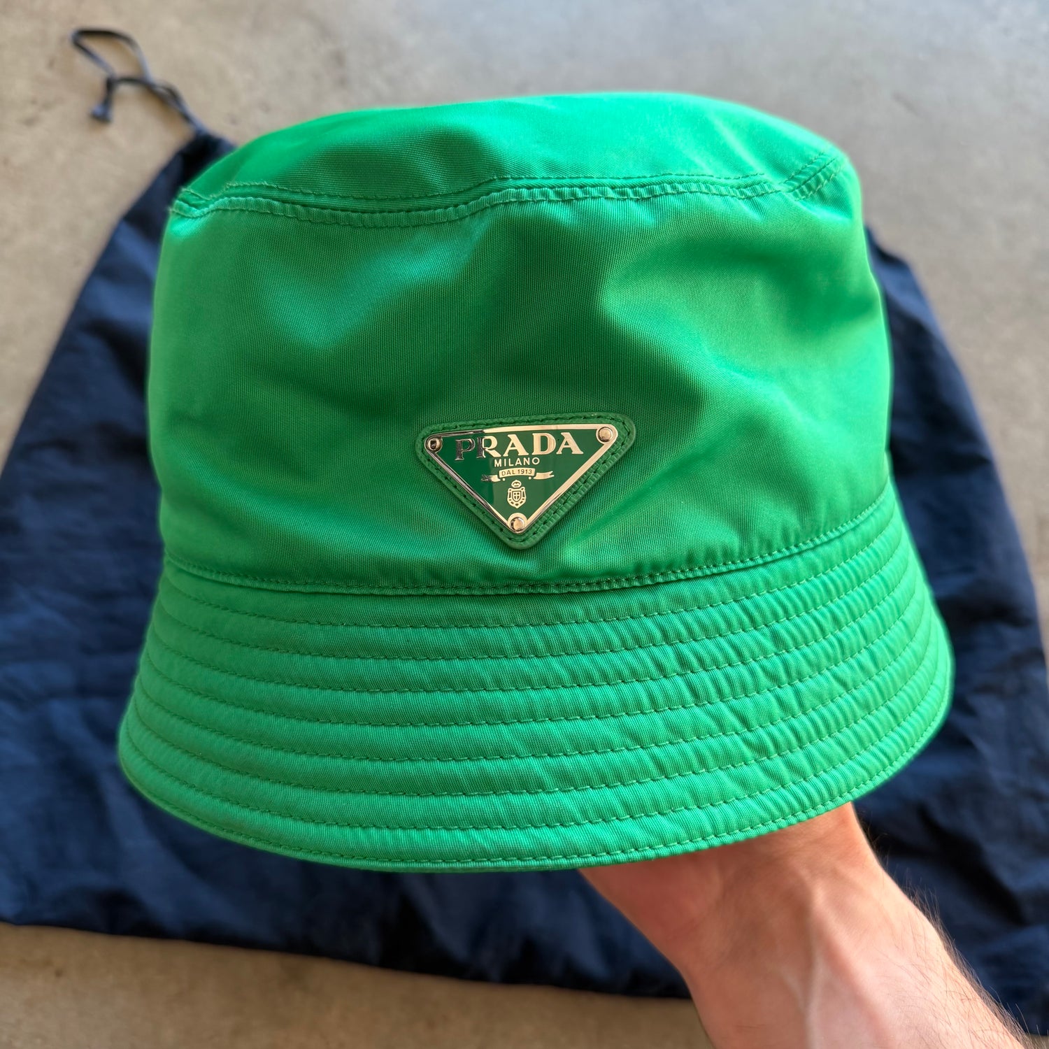 Prada Re Nylon Bucket Hat Green
