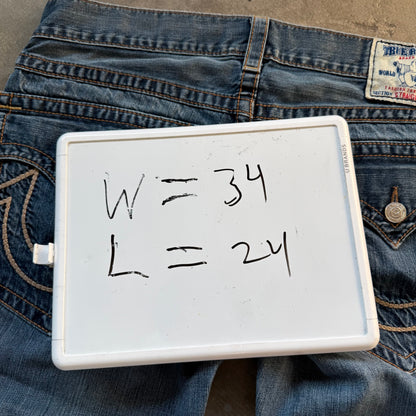 34x24 Cropped True Religion Jeans
