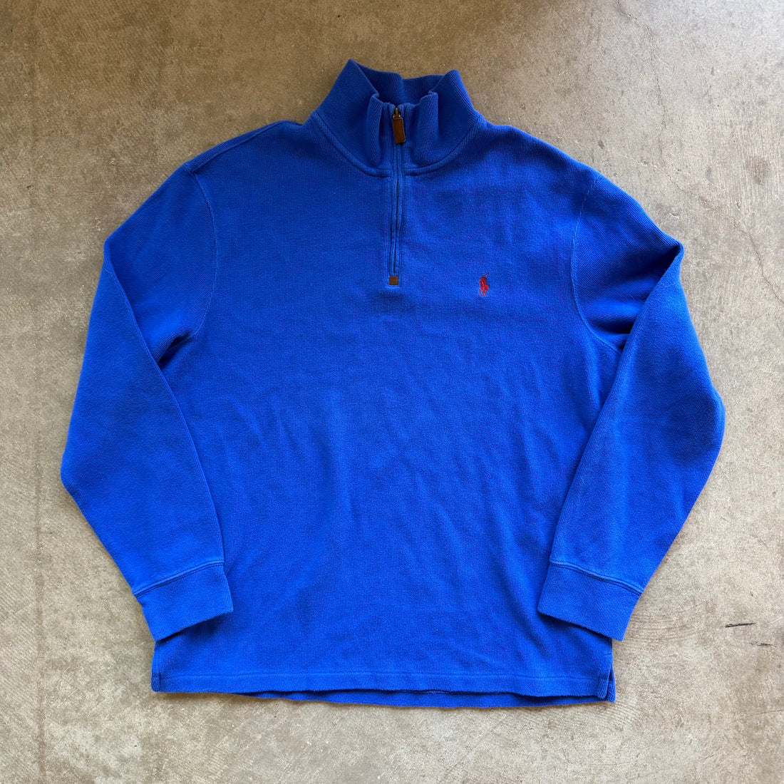L Blue Polo Quarter Zip