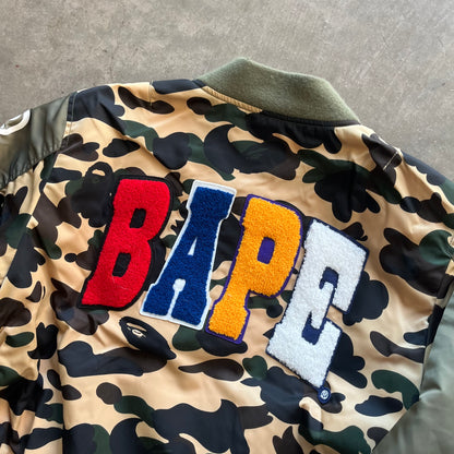 L Olive Bape Bomber Jacket