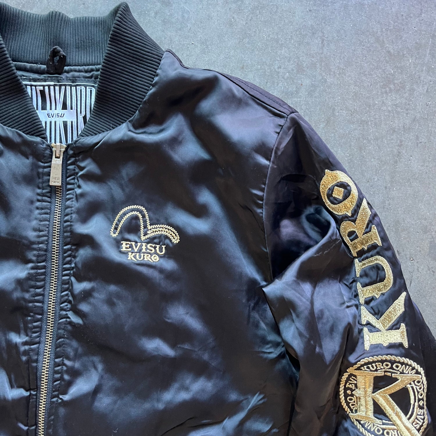 S Evisu Kuro Gold Bomber Jacket