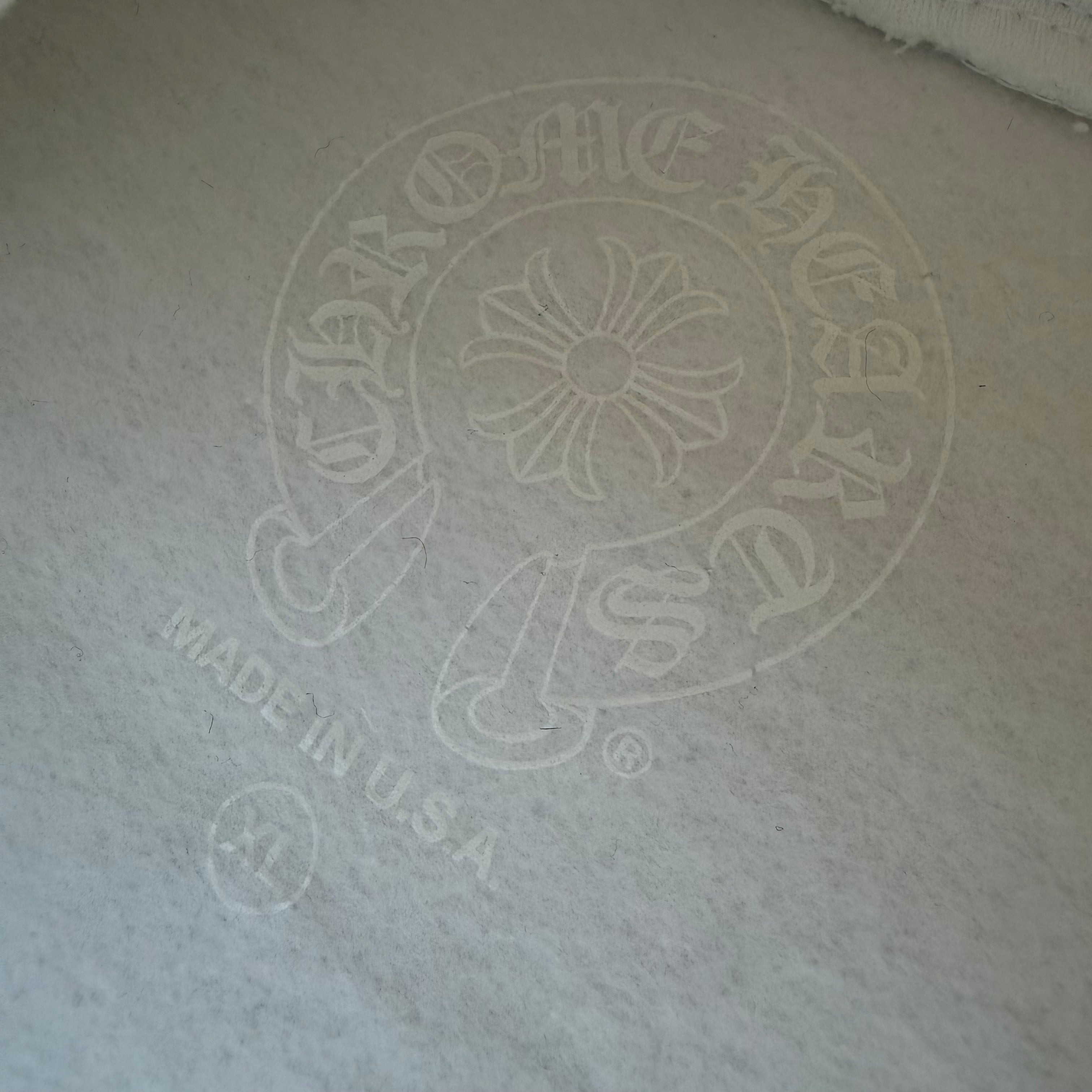 XL Chrome Hearts Silver Foil Logo Hoodie White