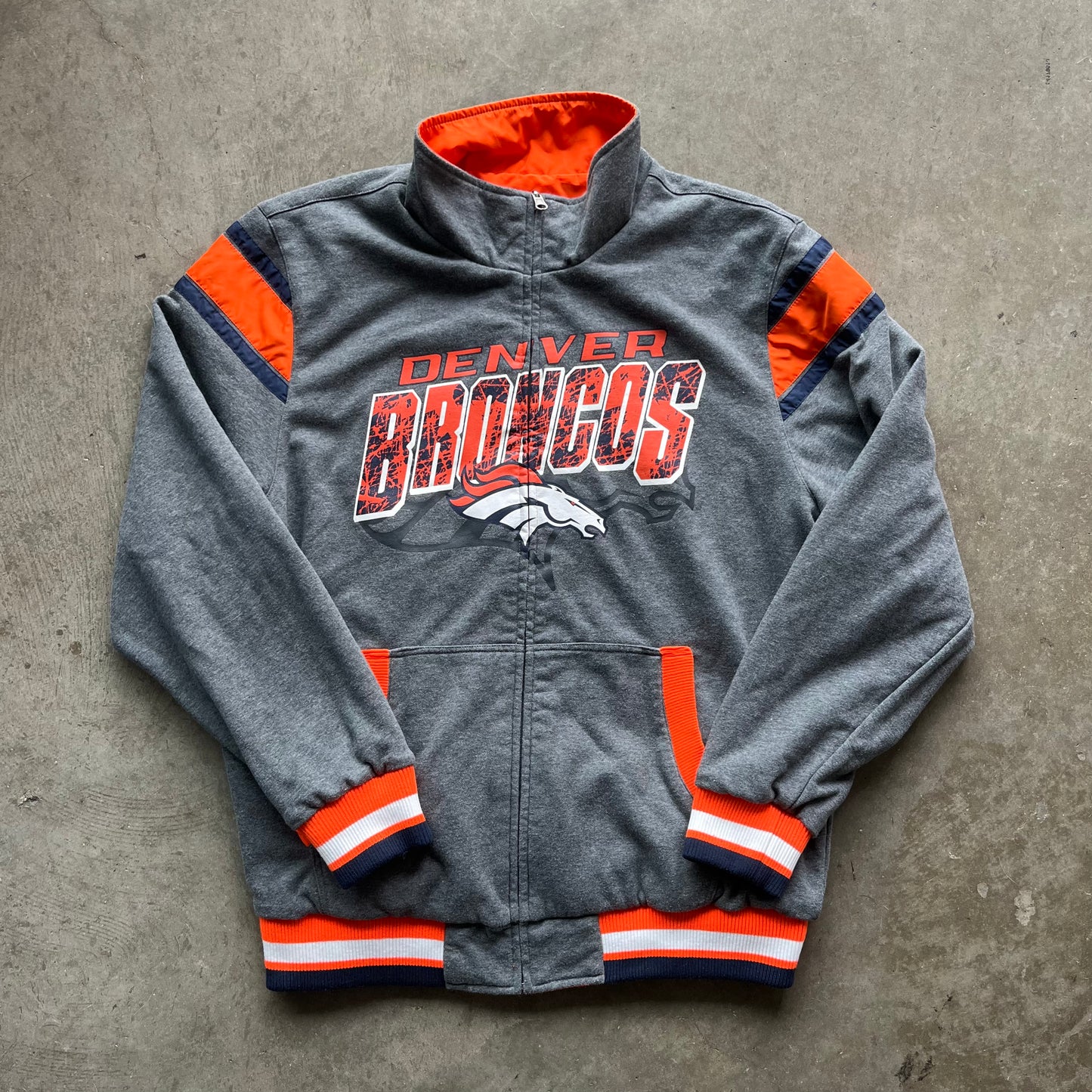 XL 00s reversible Broncos Jacket