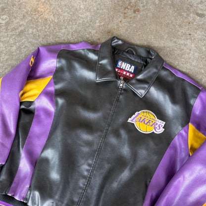 XL 90s Los Angeles Lakers Leather Jacket
