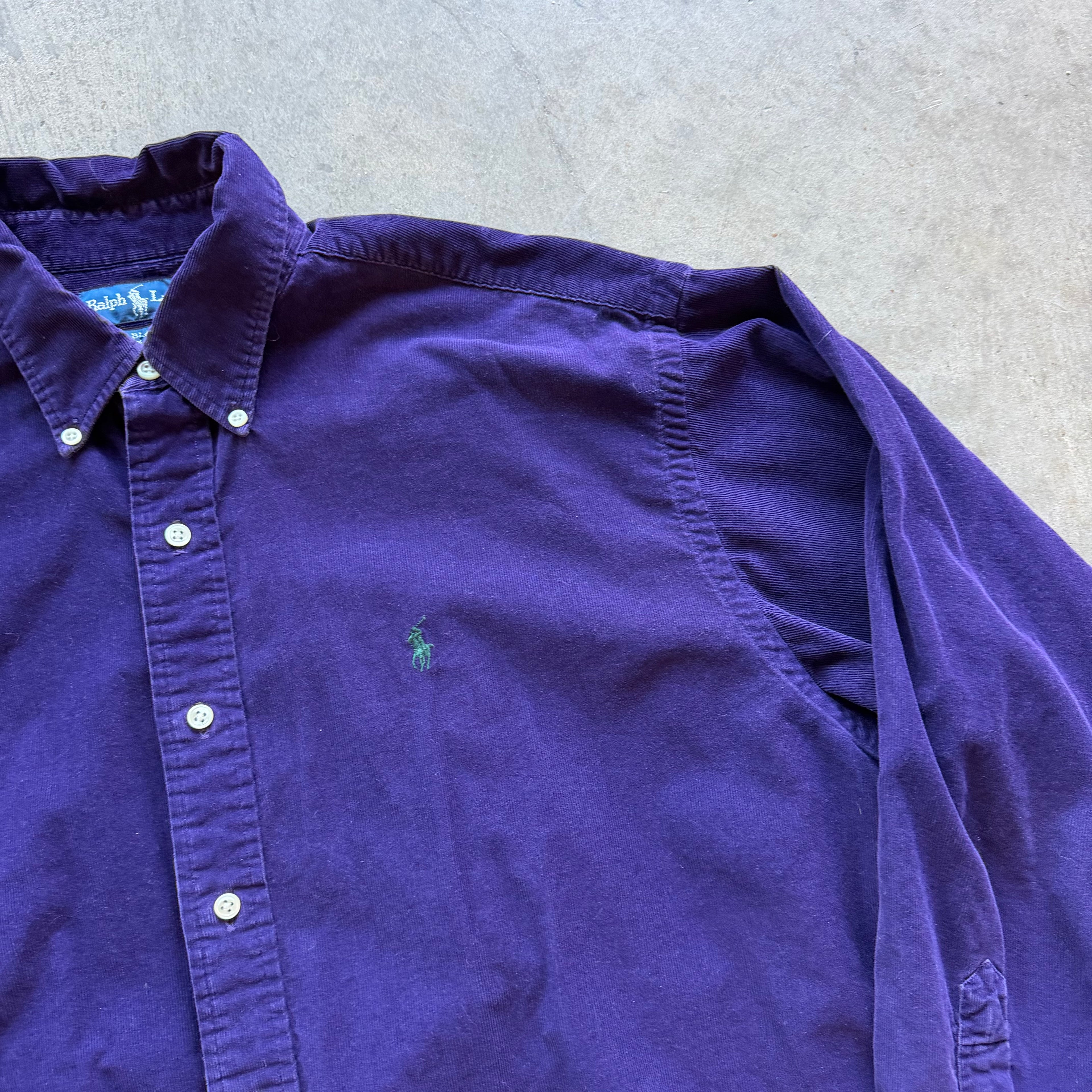L 00s Purple Ralph Lauren Corduroy Button Up
