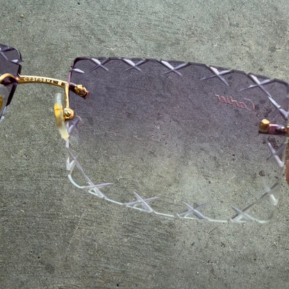 Cartier Purple Lense Diamond Cut Frames