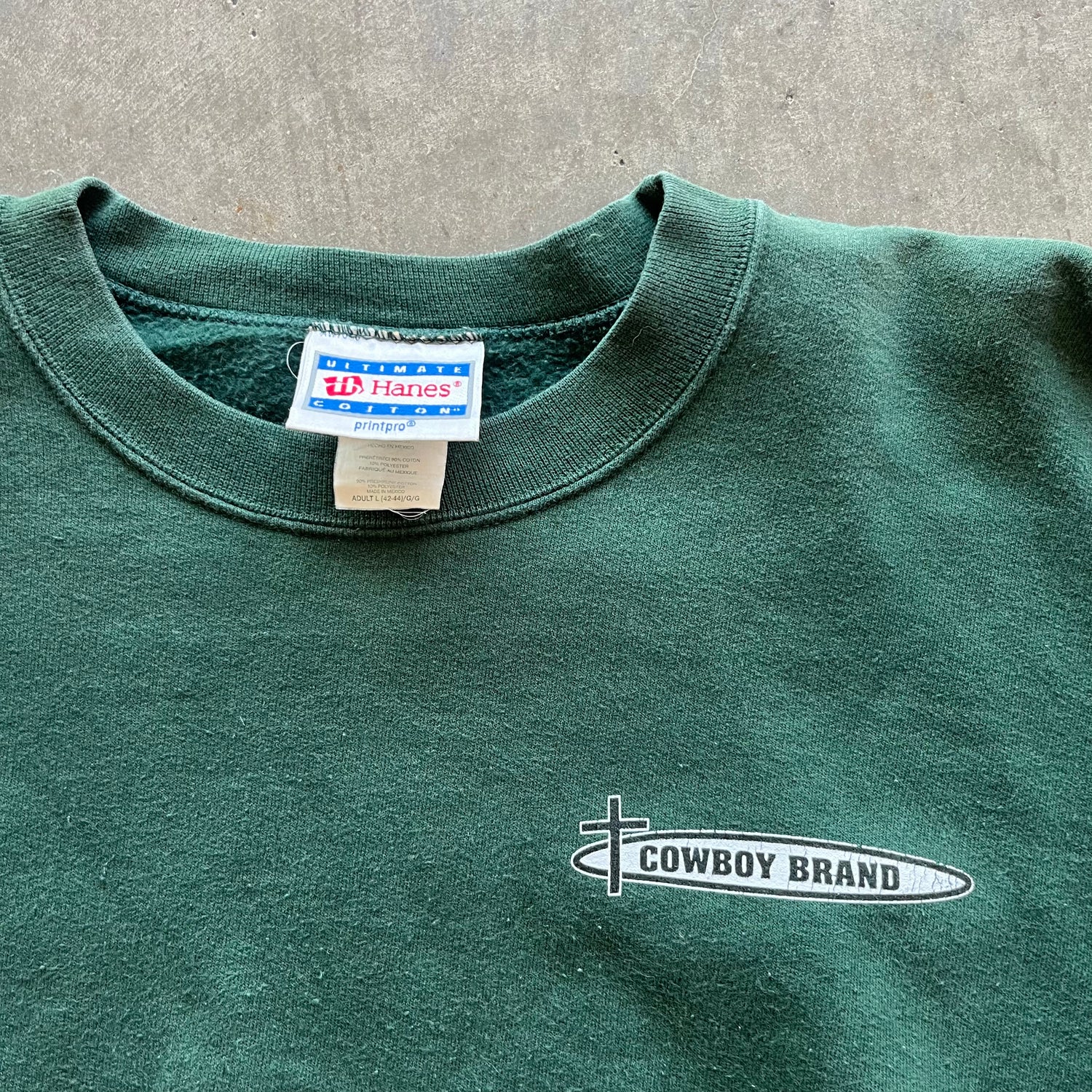 L 00s Cowboy Brand Jesus Crewneck