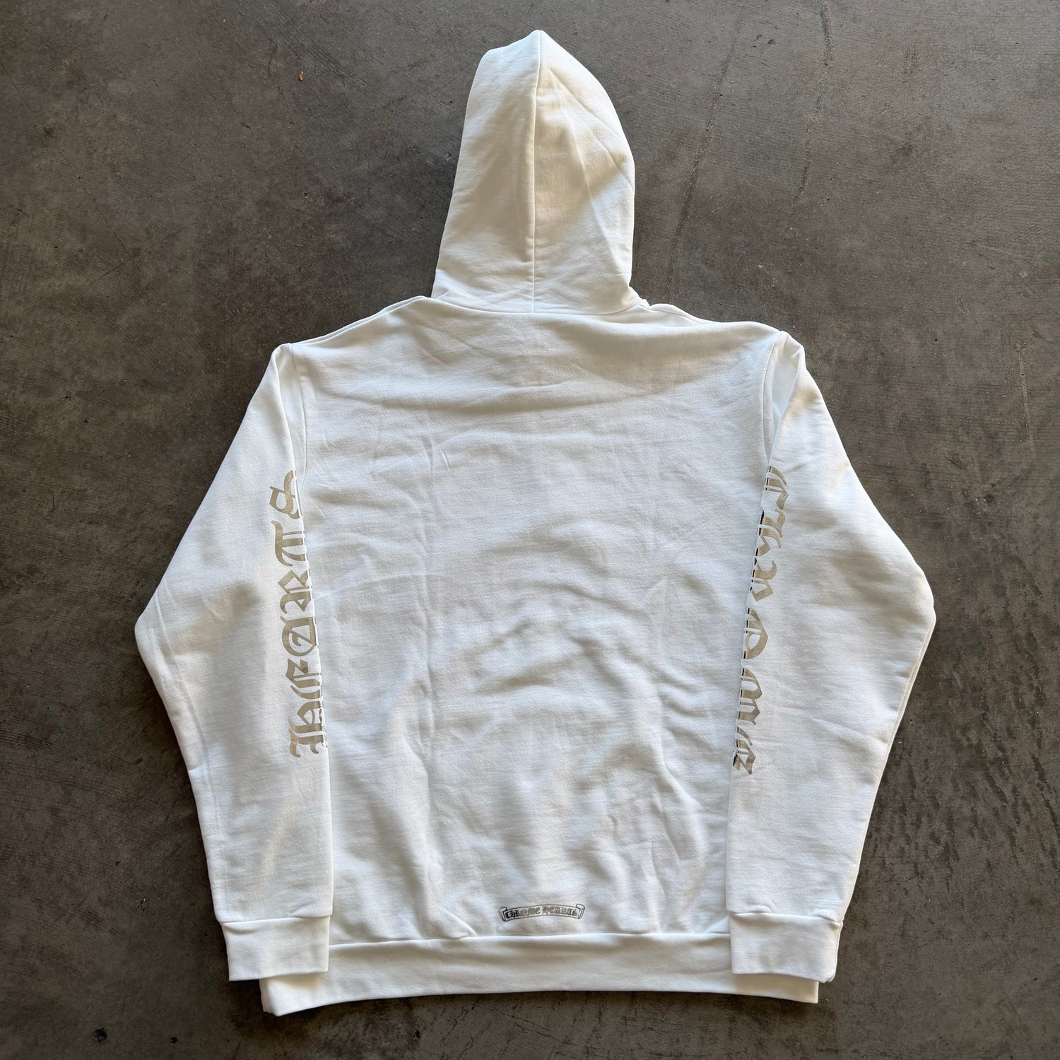 XL Chrome Hearts Silver Foil Logo Hoodie White