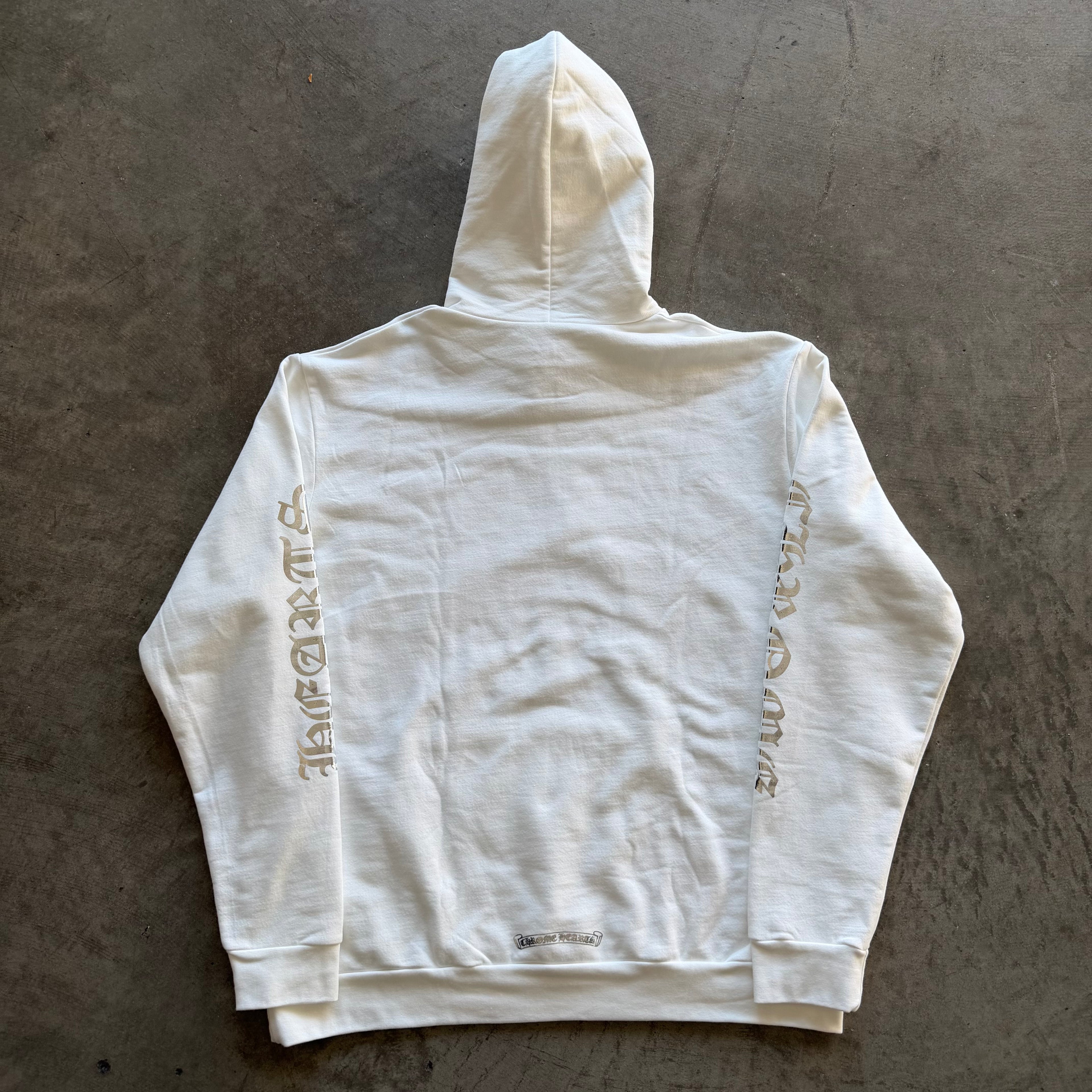 XL Chrome Hearts Silver Foil Logo Hoodie White