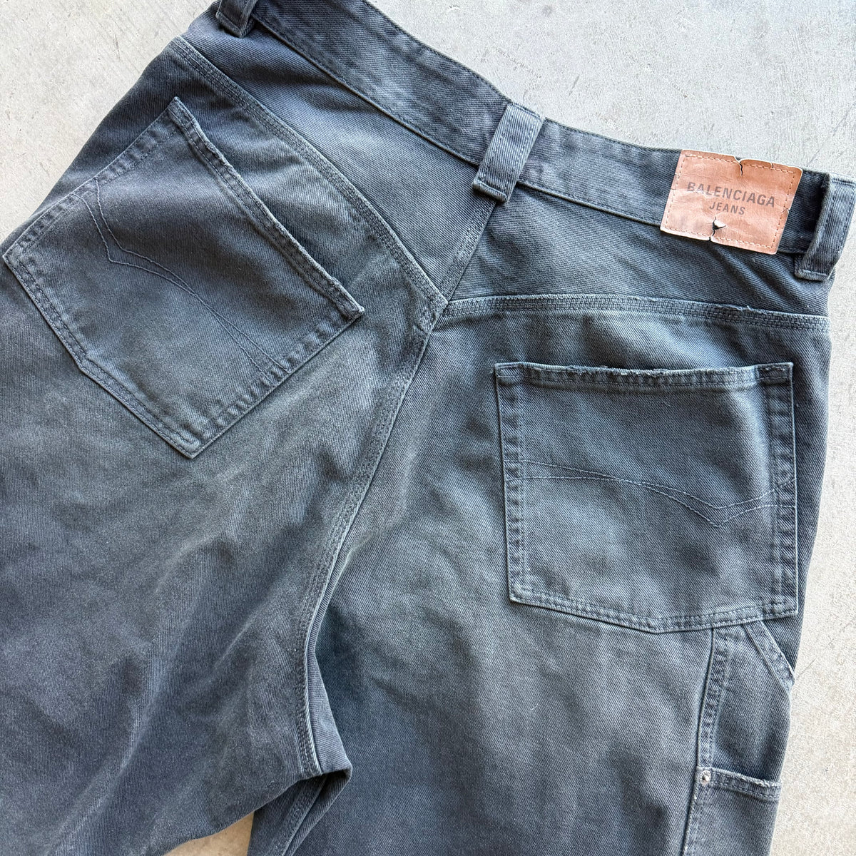 34x28 Balenciaga Ripped Off Baggy Jeans Black