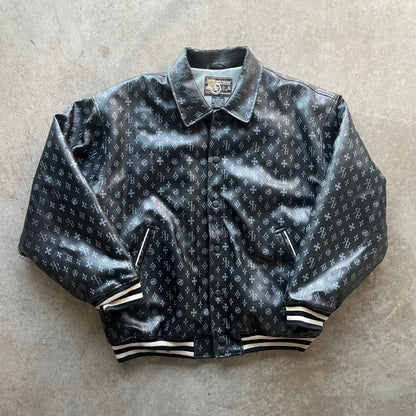 XXL Y2K RawBlue Leather Jacket