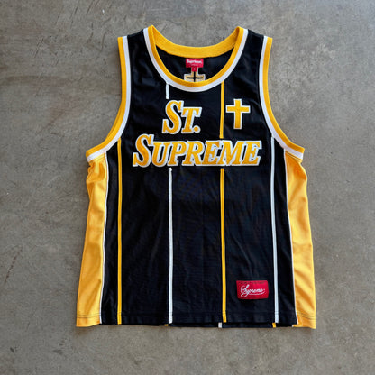 S St Supreme Black &amp; Gold Basketball Jersey